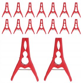    50 KOSOV SPONK ZA RASTLINE, PLASTIČNI KAVLJI ZA OPORO PLEZALCEV - RDEČE