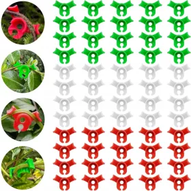  PLASTIČNE SPONKE ZA RASTLINE 60 KOSOV ZELENO-RDEČE