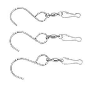    Komplet 20 vetrnih vrtavk S-objemk, kavljev in 360-stopinjskih vrtljivih obešalnikov iz nerjavečega jekla