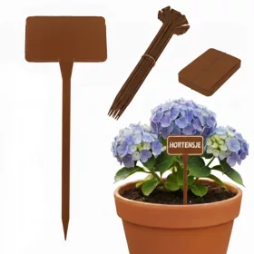    Etikete za rastline majhne 10,5 x 7 cm, zamenljive, rjave barve