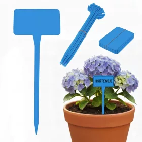    Etikete za rastline majhne 10,5 x 7 cm, zamenljive, modro polje