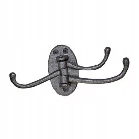    Stenski kavelj iz litega železa za garažo, vintage, težka dekoracija 21,5 cm x 9,2 cm