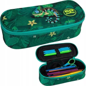   Coolpack Campus peresnica Tube Green Chameleon Tropic 22×10×6 cm – šolska peresnica z enim prekatom