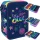 Šolska peresnica CoolPack Jumper 3 Stars s tremi predelki in opremo, moder večbarven, 19,5 × 12,5 × 6,5 cm