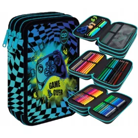   CoolPack trojno zložljiva peresnica z opremo za fante GAMER CHESS 19,5 × 12,5 × 6,5 cm