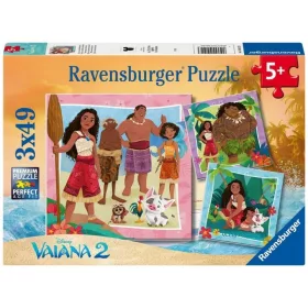   Ravensburgerjeva sestavljanka Disney Moana 2 – 3 × 49 kosov za otroke od 5. leta starosti