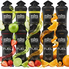   10x SiS Beta Fuel Energy Gel 60 ml - mešanica okusov, visoka vsebnost ogljikovih hidratov za športnike
