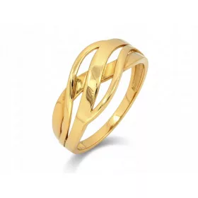   Zlat prstan 375 LOVRIN s prepletenim vzorcem 10 mm - eleganten ženski nakit