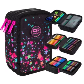   Šolska peresnica s tremi predelki in opremo COOLPACK za deklice GALAXY 22×15×7 cm