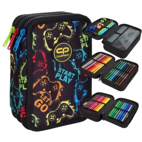   CoolPack Jumper 3 X-PLAY šolska peresnica s tremi predelki za fante z opremo 19,5 × 12,5 × 6,5 cm