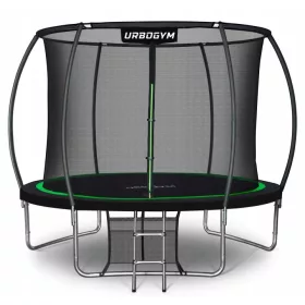   Vrtni trampolin URBOGYM Infinity 312 cm (10FT) z notranjo varnostno mrežo, lestvijo, 54 vzmetmi, nosilnost 150 kg