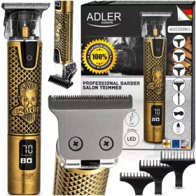   Adler AD2970 Prirezovalnik brade, dlak in telesa z rezilom Black Diamond DLC, 7000 vrt/min, 0,3-3 mm, LED, USB-C