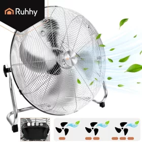   Stoječi ventilator Ruhhy 50 cm 130 W - močan industrijski kovinski ventilator s 3 hitrostmi