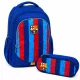 Šolski nahrbtnik FC Barcelona s peresnico, nogometni komplet za fante, 3 predelki