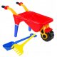 Mega otroška vrtna voziček s grabljami in lopato za pesek