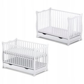   Lesena postelja za otroško sobo Bobas Julia Deluxe, 60 x 120 cm, bela