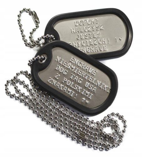 Engraved Dog Tags with Polish Characters - High-Quality US Army Tags