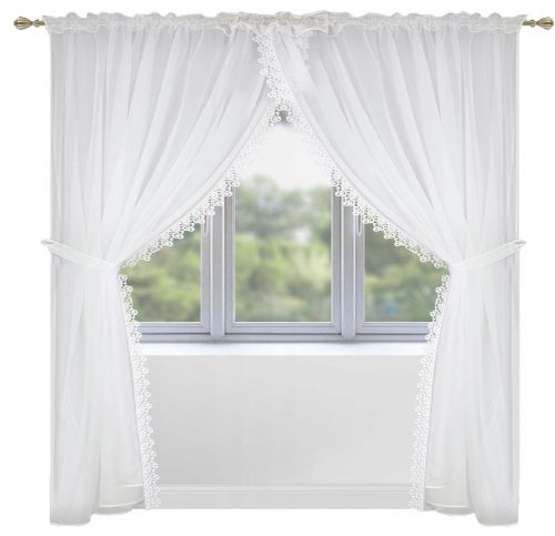 Eleganten zavesa Marsylia 500x250 cm - Visokokakovosten woal z dekorativno čipko