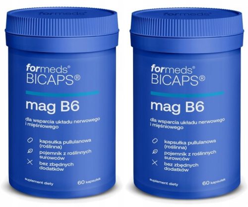 ForMeds BICAPS MAG B6 – Visokoučinkovit Magnezijev Citrat in Vitamin B6 v Kapsulah