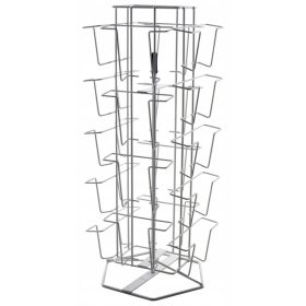   Stojalo za razglednice na vrtenje, stojalo za letake (18 žepov, belo, 1 kos)