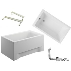   Polimat Capri pravokotna akrilna kad, stranski odtok, 100 x 70 cm