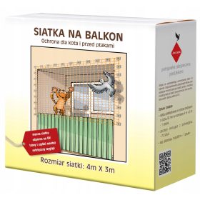   Mreža za balkon za zaščito mačk in ptic JACOPIC 4x3m, očesa 50mm, brez vrtanja