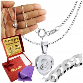 925 SREBRNA VERIGICA ZA ŽENSKO, MEDALJA SRCA MATERE BOŽJE