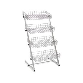   Eksponat stojalo s 4 naklonjenimi košarami za trgovino - Linija vrhunske kakovosti