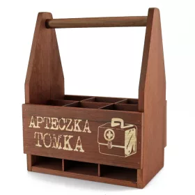 Nosilec za pivo z leseno škatlo, gravirano
