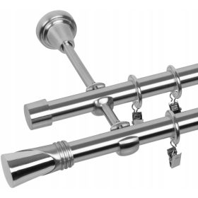    DVOJNA KARNIZA 200 CM 19+19 MM TIHI OBROČKI 3 BARVNE IZBIRE KONČNIKOV RENA