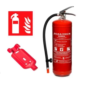 Gasilni aparat na prah 6kg ABC/E + obešalnik + znak