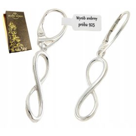    925 SREBRO VISEČI NESKONČNI UHANI 925 SREBRO + DARILNA ŠKATLA