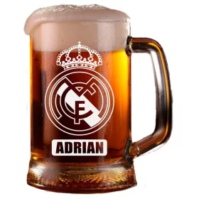 Kufel za pivo Real Madrid z gravuro imena 660 ml