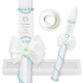 Sveča za obhajilo z imenom otroka in datumom