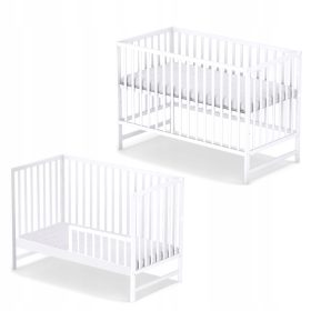   Lesena postelja za dojenčka Skrzat STAŚ DELUX TAPCZANIK, 120 x 60 cm, bela