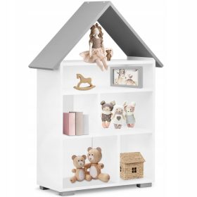 Regal Otroška Hiška Konsimo 83 x 30 x 117 cm Sive Barve