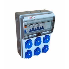 Zaščitena gradbena stikalna naprava 6x230 pripravljena