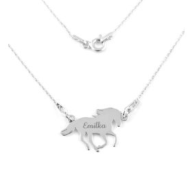  SREBRNA OGRLICA KONJ ŽREBEC Škatla + gravura