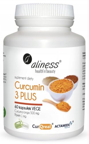 Kapsule Aliness Curcumin 3 PLUS z izvlečkom kurkume in črnim poprom – 60 kapsul
