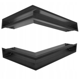   Kamin kotna mreža, 2-delni set, dimenzije 600x400x60 mm, črna