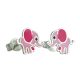 Elegantni srebrni uhani Pink Elephants Sloni na palici!