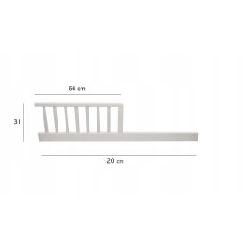   Lesena varovalna ograja za otroško posteljico 31 x 120 cm bela
