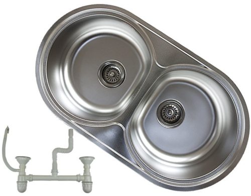 LAZUR EXCLUSIVE SINK Pomivalnik z dvema koritoma, nerjaveče jeklo