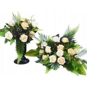   VELIKI CVETLIČNI ARANŽMA ZA GROB, KI OHRANJA SVEŽINO KOT ŽIV!

Ta veliki cvetlični aranžma za grob je sestavljen iz bogate wiązanki in buketa, narejenih iz visokokakovostnih umetnih cvetov. Ohranja sv