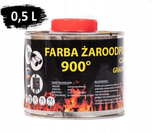 OPTIMIZED_NAME: Visokotemperaturna barva za dimnik in žar, trajna, črna, 0,5L
