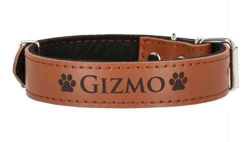 Usnjena pasja ovratnica z gravuro Bruno Leatherworks, velikost XXL