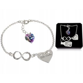 Ljubezenska zapestnica z neskončnostnim srcem Swarovski