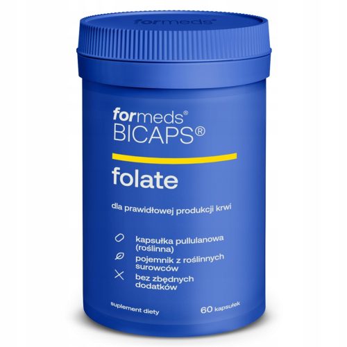 BICAPS FOLATE - Naravni prehranski dodatek z L-metilfolatom in inulinom, 60 kapsul