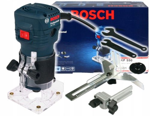 Frezalni stroj Bosch Professional 550W GKF 550 z dodatki