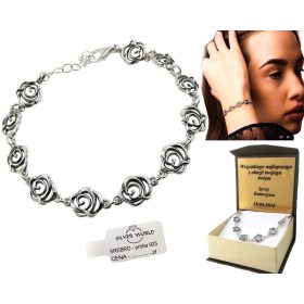 Elegantna SREBRNA zapestnica z GRAVIRANJEM